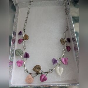 Vintage Colorful Acrylic Leaf Choker Necklace